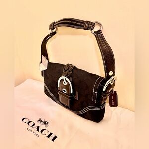 NWT Vintage Y2K Coach Black Soho Signature shoulder bag